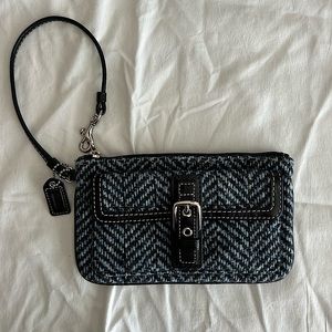 Coach Hampton Herringbone Wool Wristlet